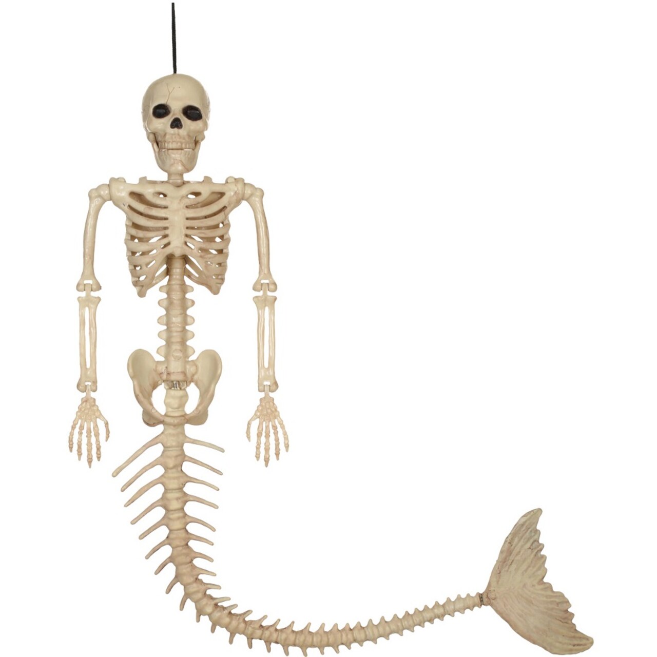 The Costume Center 21" Ivory Scary Mermaid Skeleton Hanging Halloween Prop